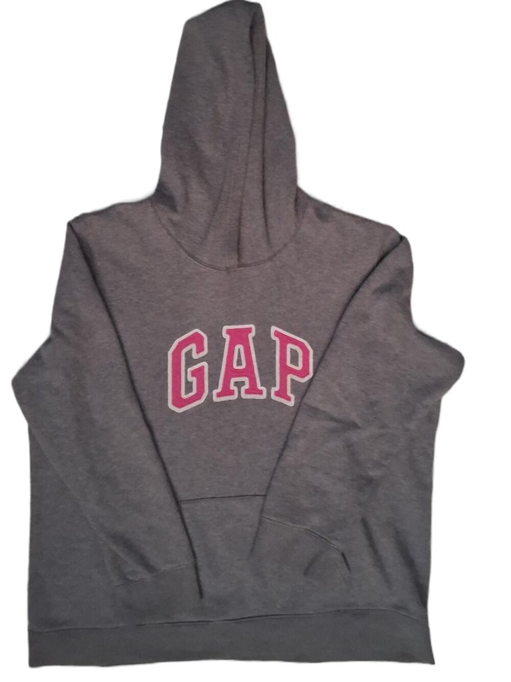 GAP Heather Gray Hoodie | Pink Logo | Cozy Classic Streetwear XXL